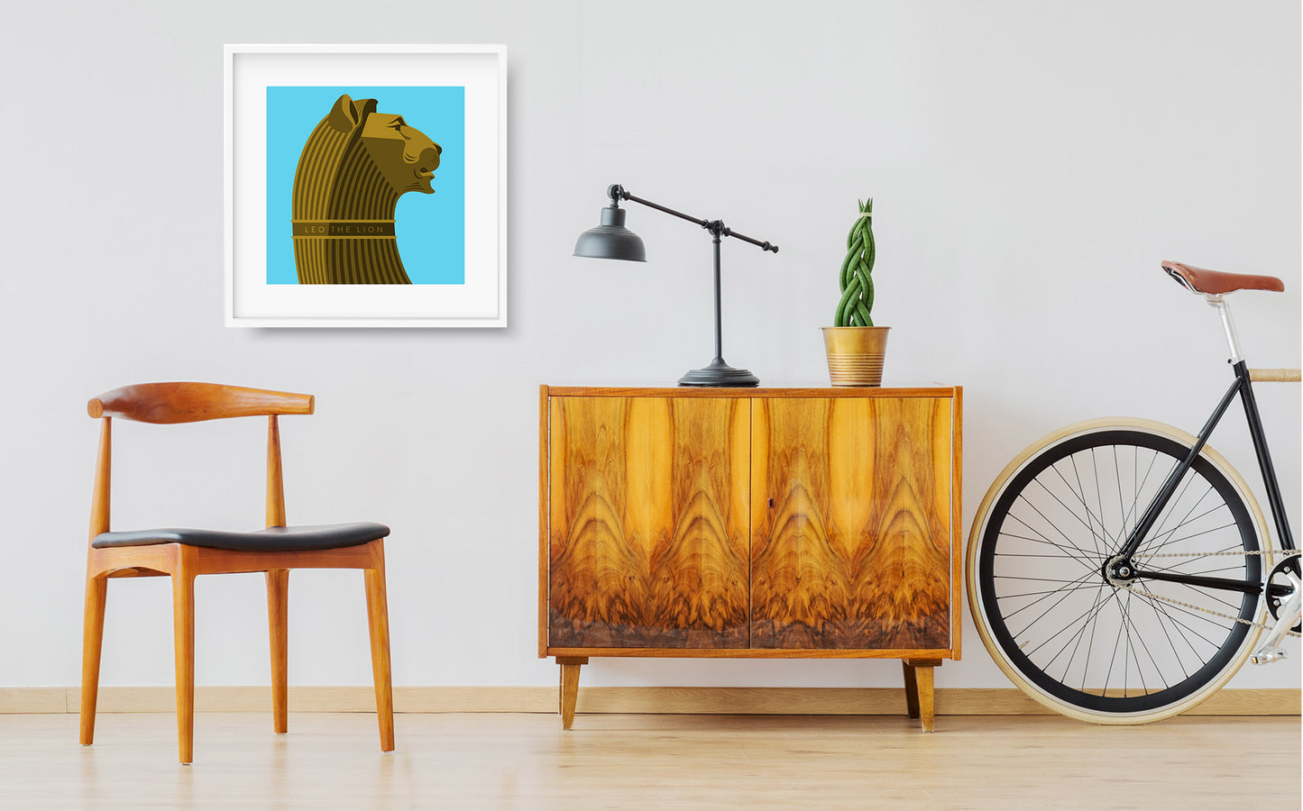 Leo the Lion statue at Ally Pally (Alexandra Palace) – giclee print