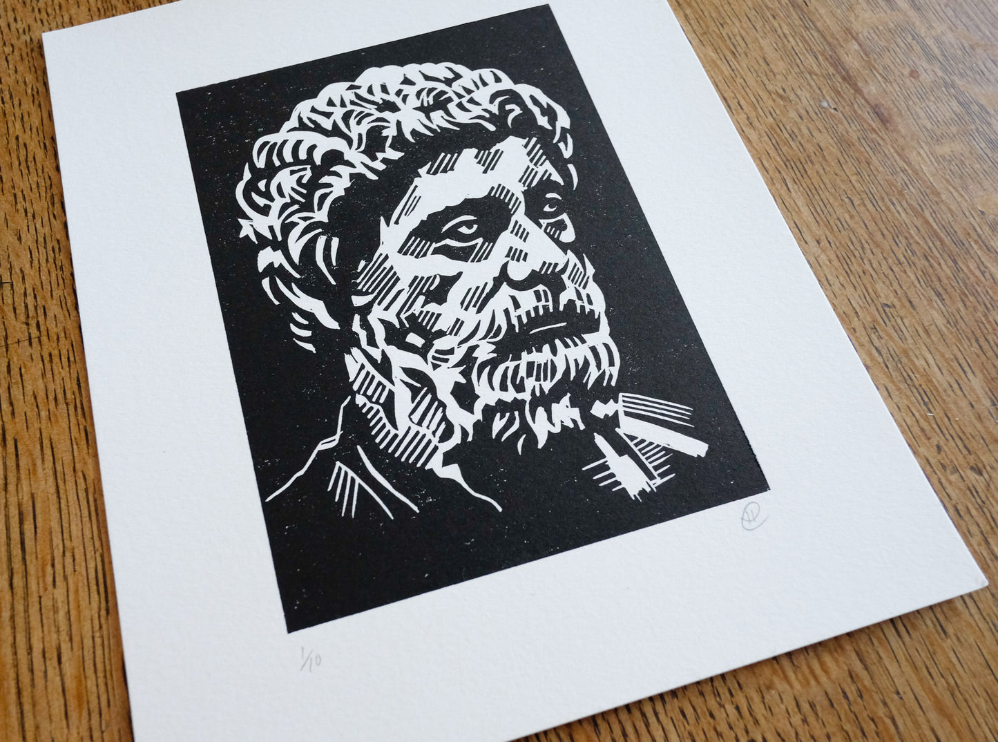 Marcus Aurelius – original lino block print