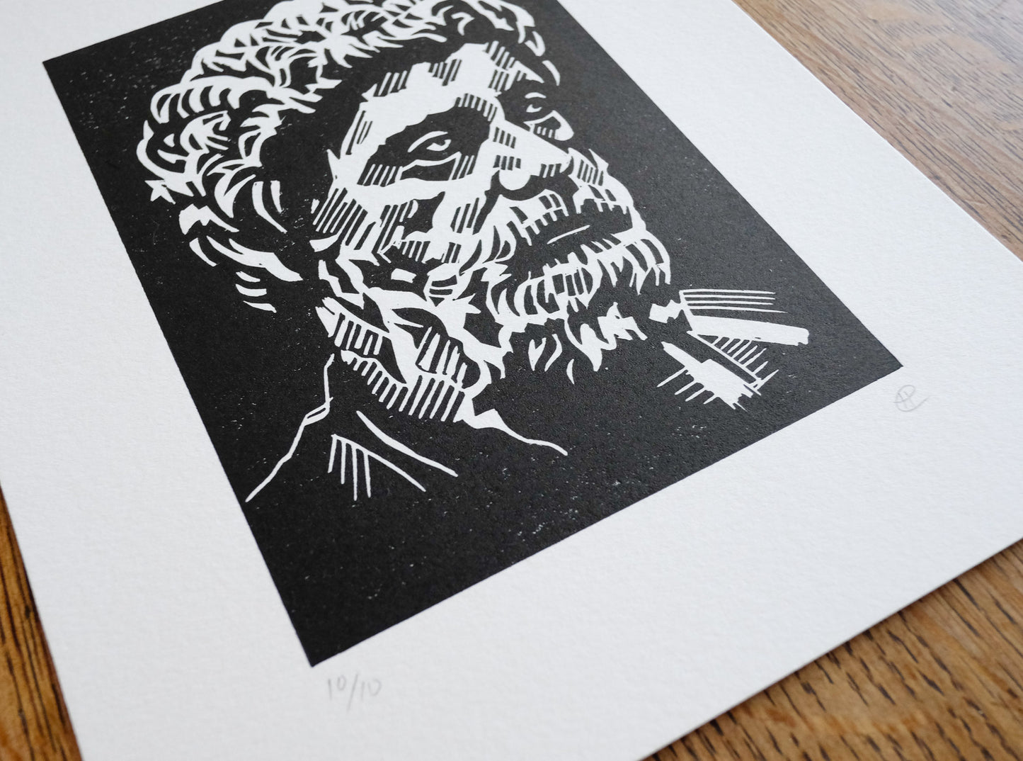 Marcus Aurelius – original lino block print