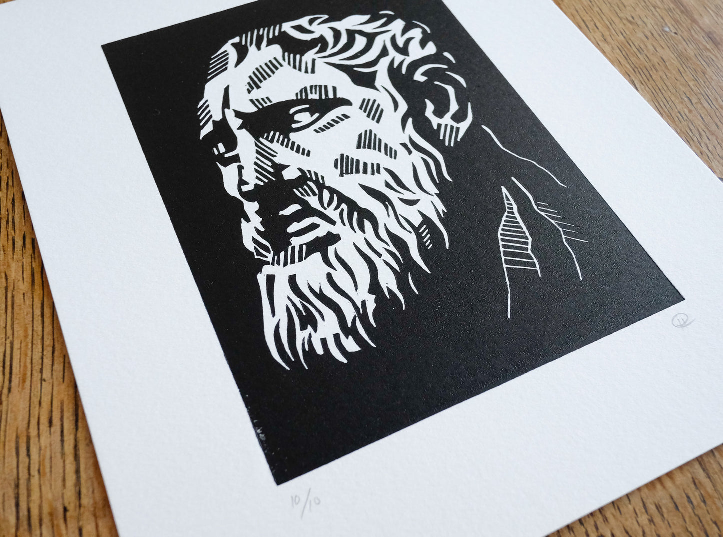 Zeno of Citium – original lino block print