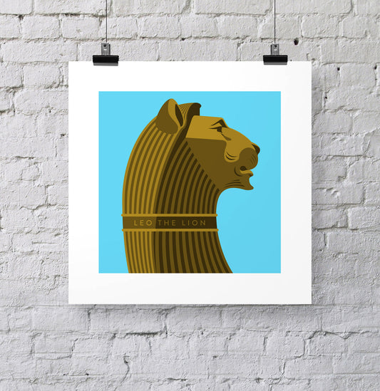 Leo the Lion statue at Ally Pally (Alexandra Palace) – giclee print